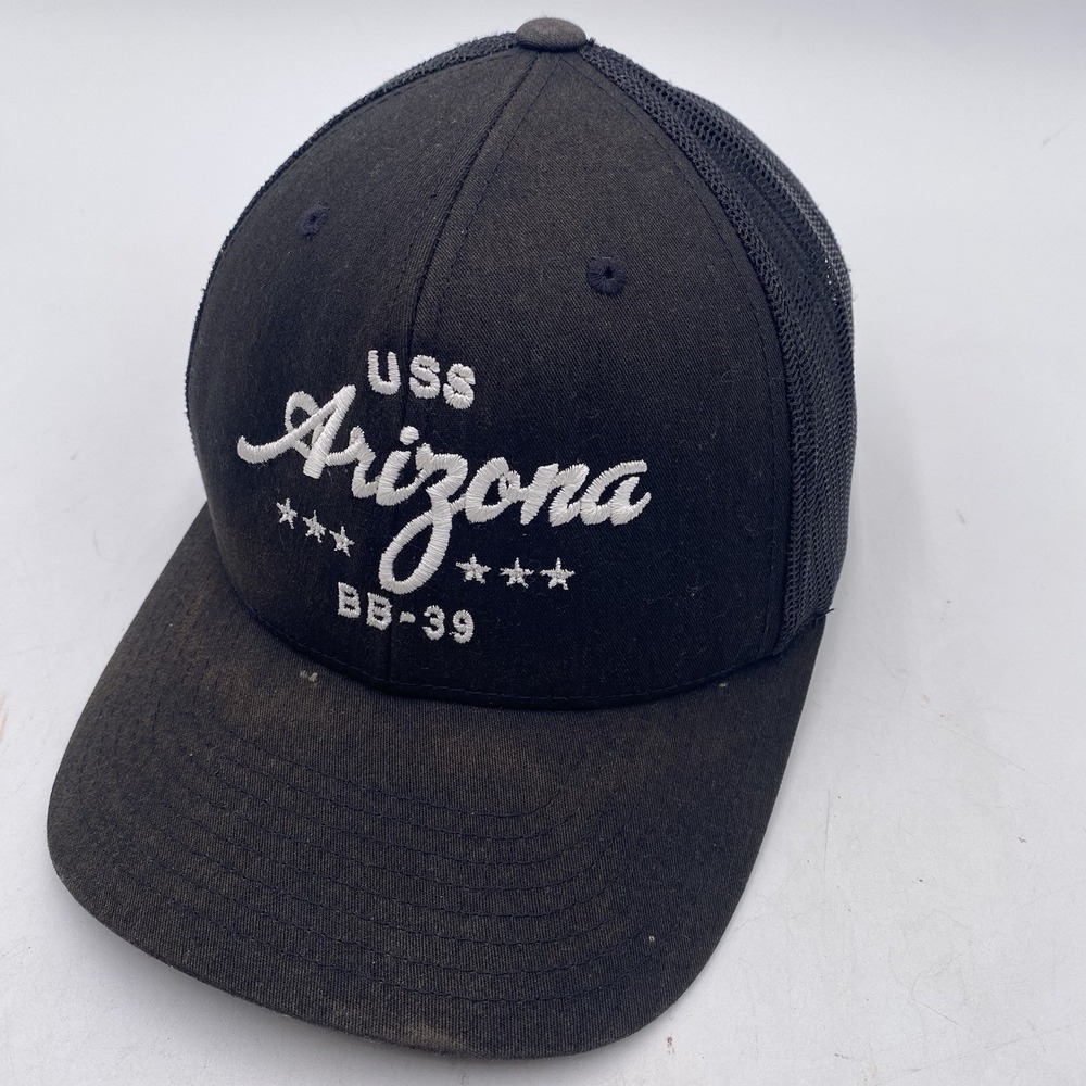 USS Arizona BB39 Hawaii Hat Baseball Cap Black SnapBack Trucker Mesh